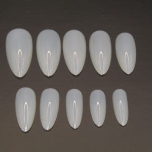 Full Cover Almond Oval Nails - Natural